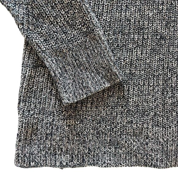 Magaschoni Marled Navy Cotton Cashmere Mock Neck Sweater Women’s Size Medium - Picture 4 of 5